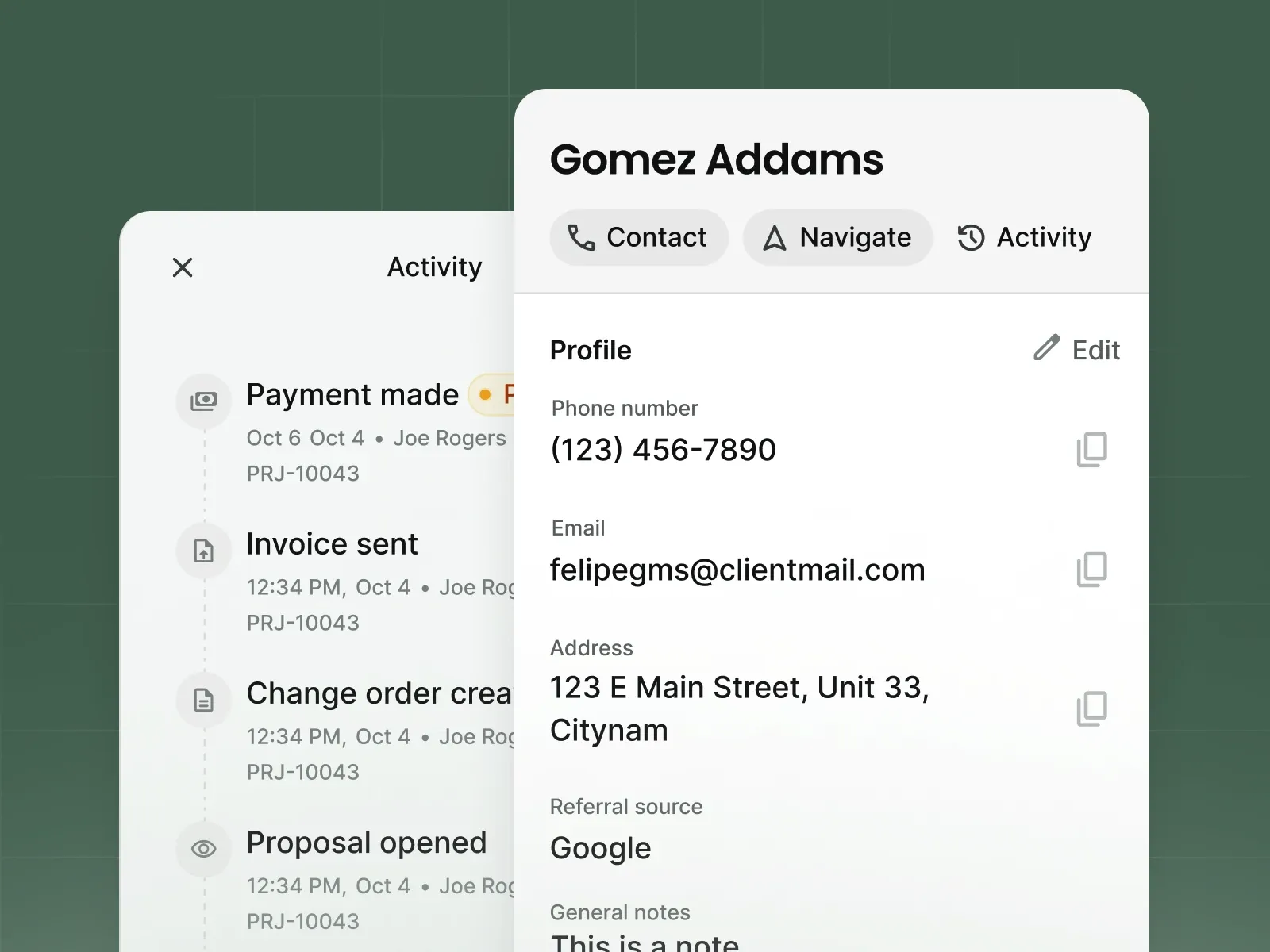 Dashboard screenshot