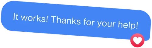 Community message: It works! Thanks for your help!